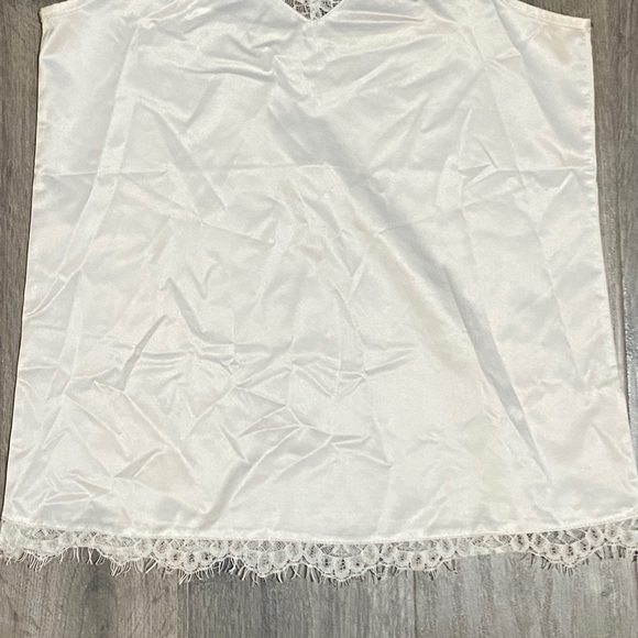 White Silk Lace Trim Camisole Top - Picture 4 of 6
